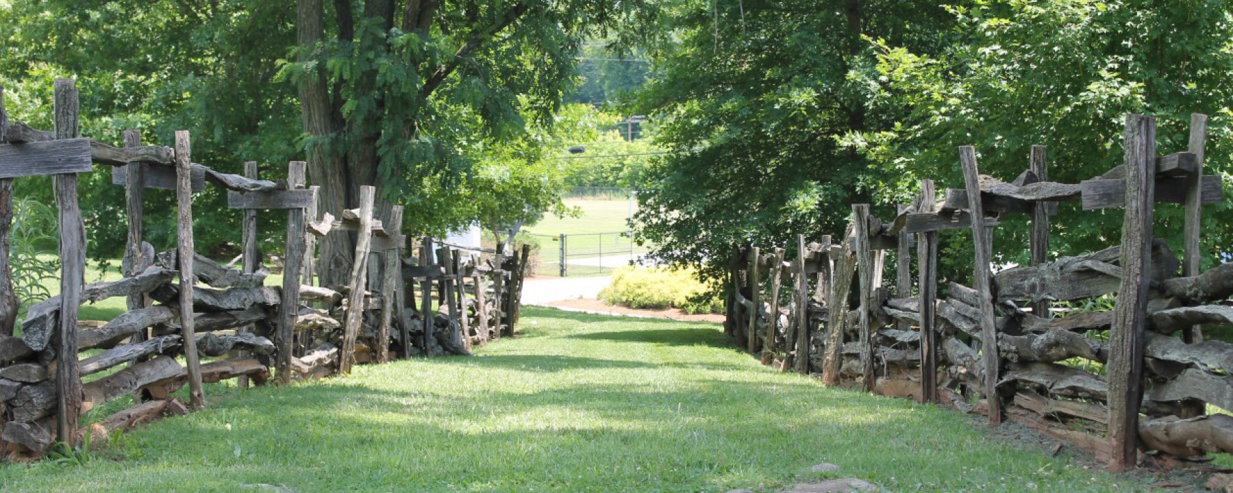 Grassy walkway in Old Salem, NC